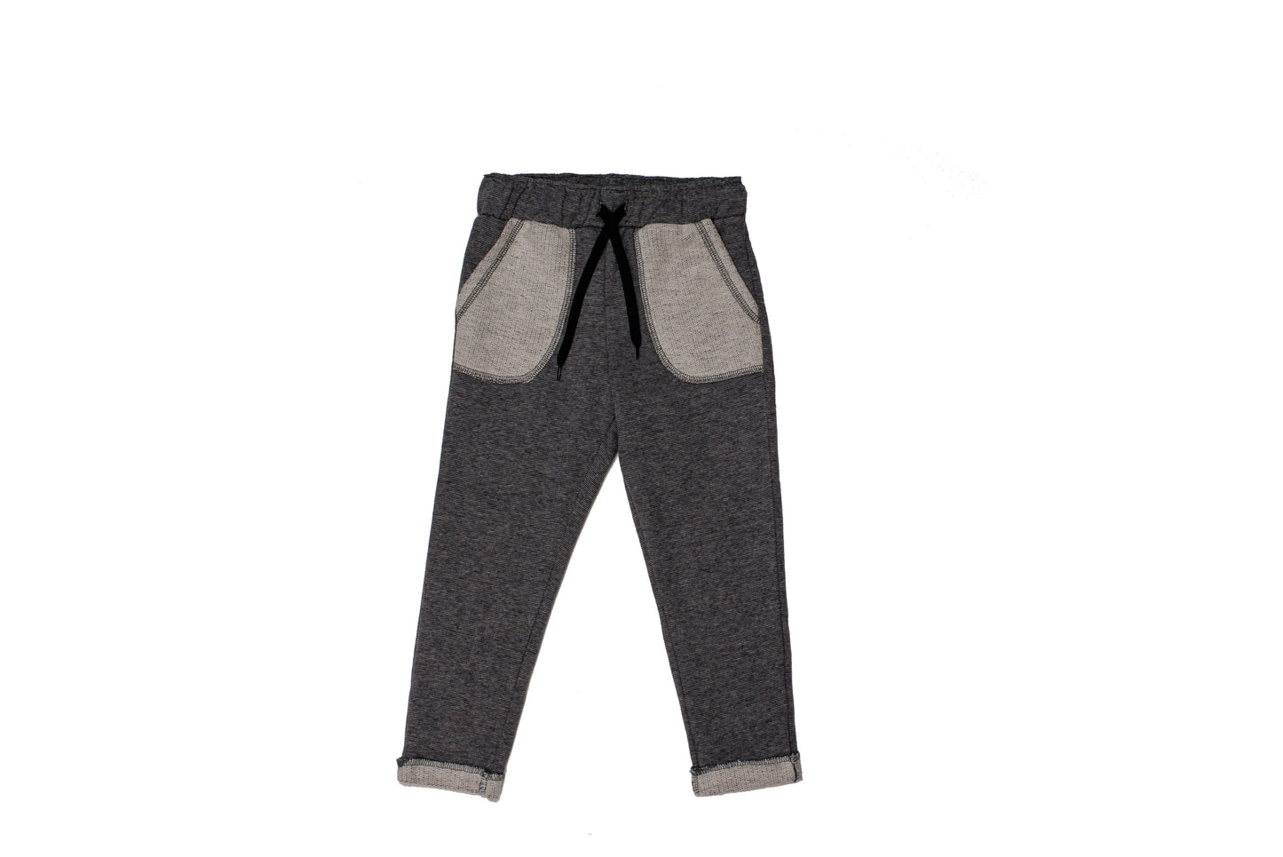 JOGGER BUMBAC GRI MINISTRIPE