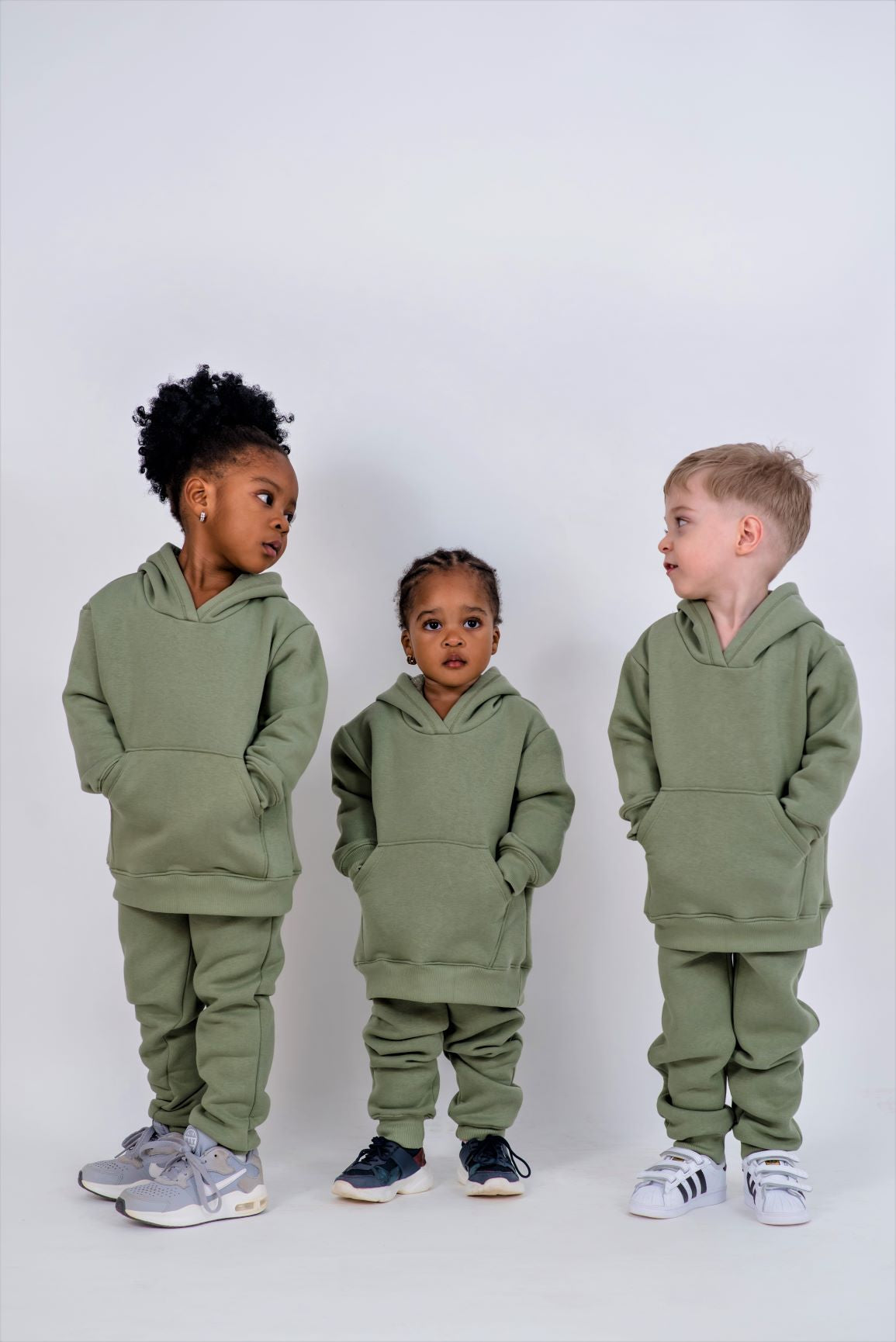 TRENING COPII FLAUSAT OLD GREEN (size 2 - 6)