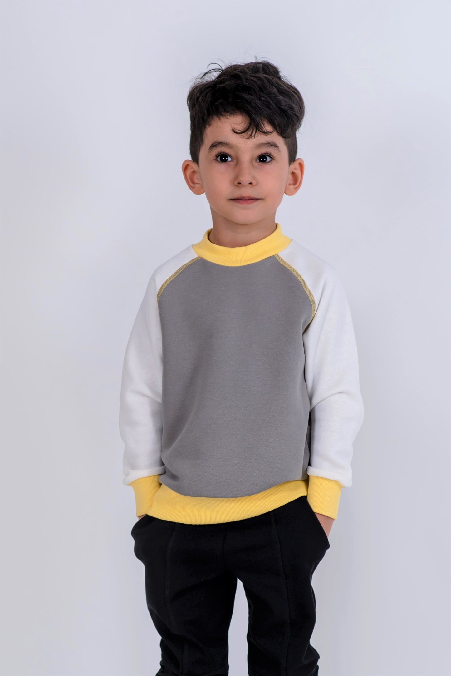 BLUZA TRENING COLOR BLOCK CEMENT