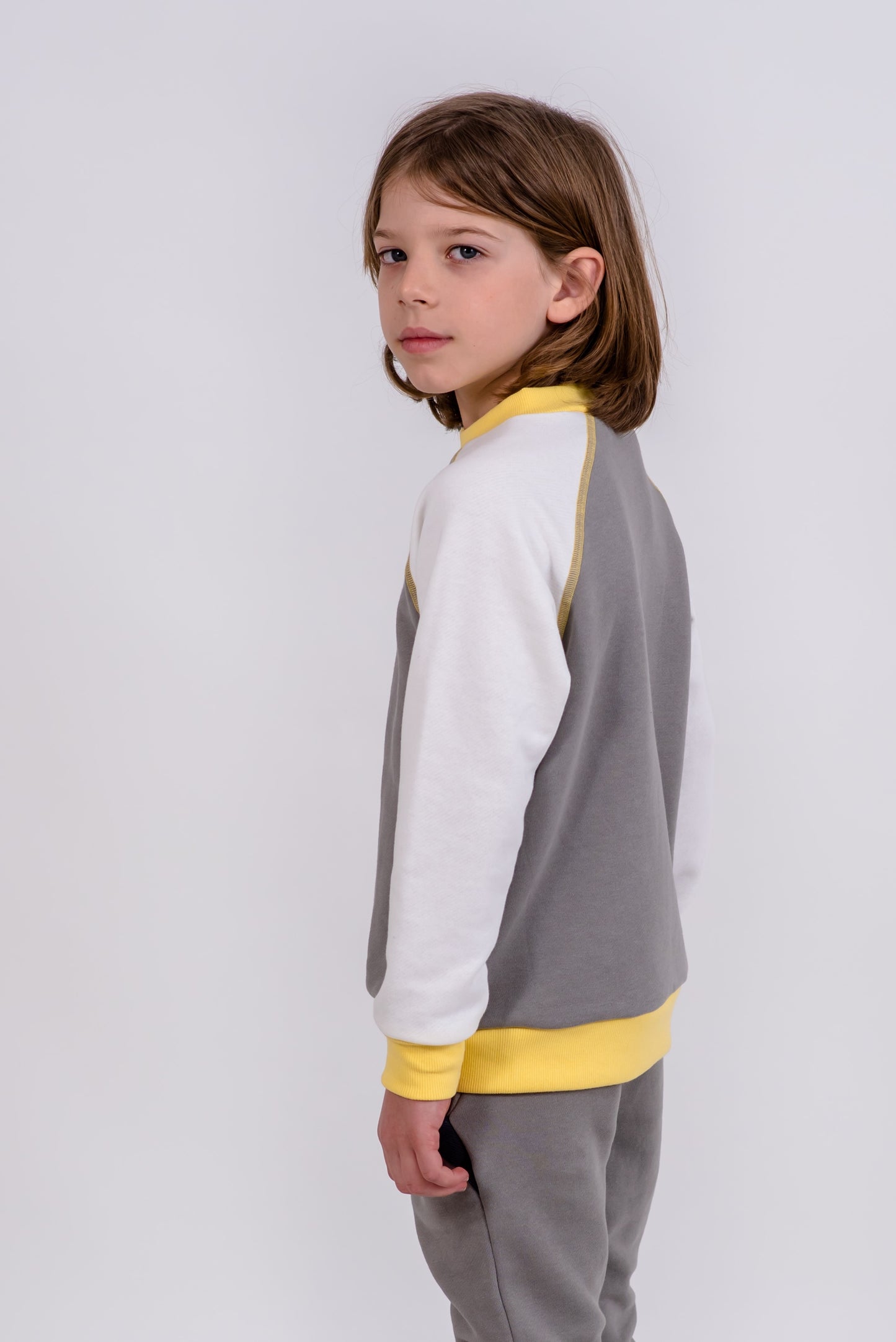 BLUZA TRENING COLOR BLOCK CEMENT