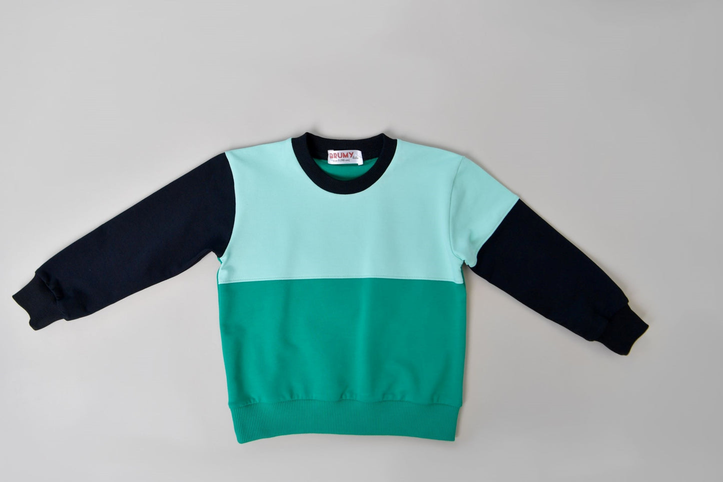 trening baieti colour block verde, verde menta, negru, baieti 2-6 ani