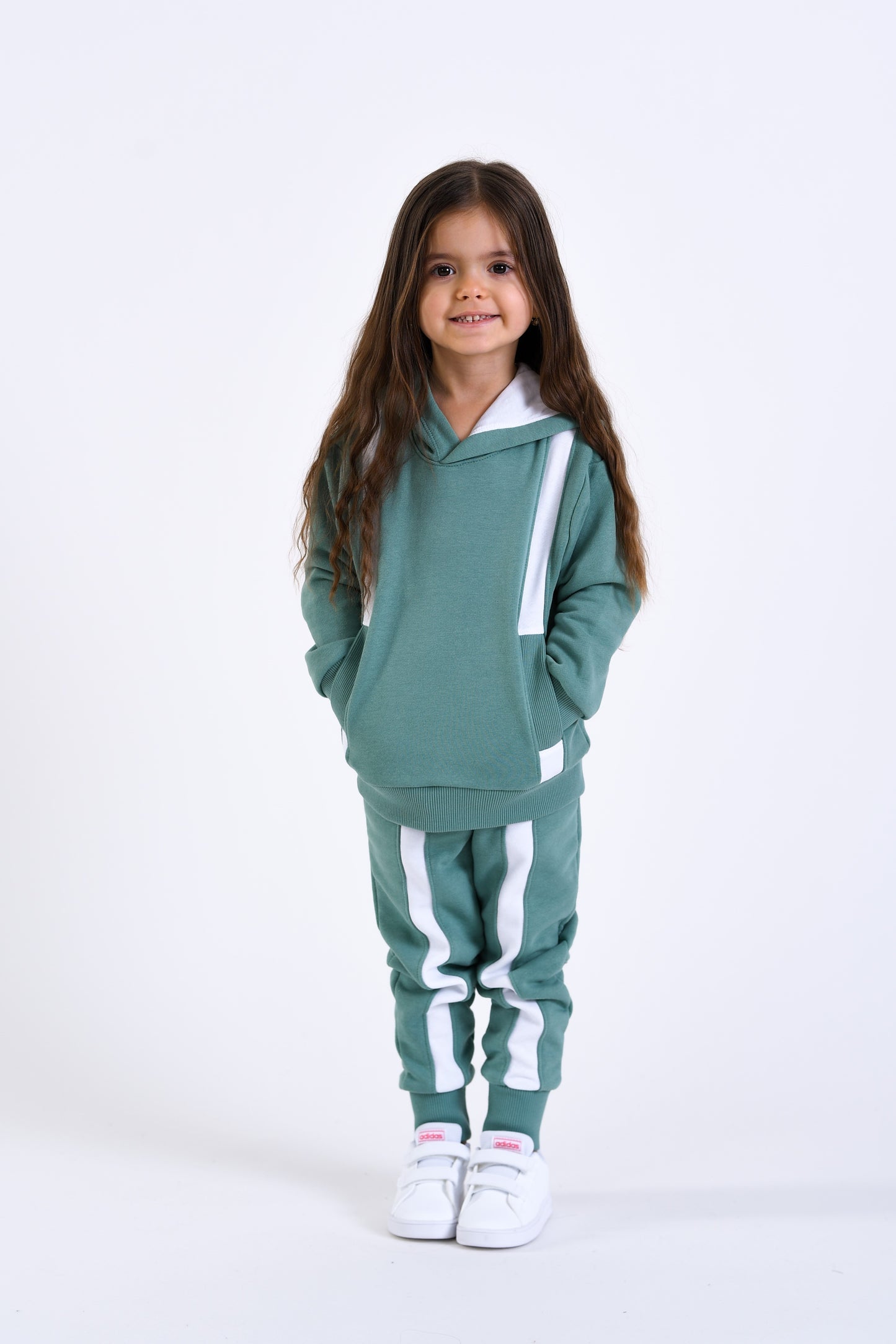 TRENING BUMBAC CU VIPUSCA, VERDE CU ALB (size 2 - 6)