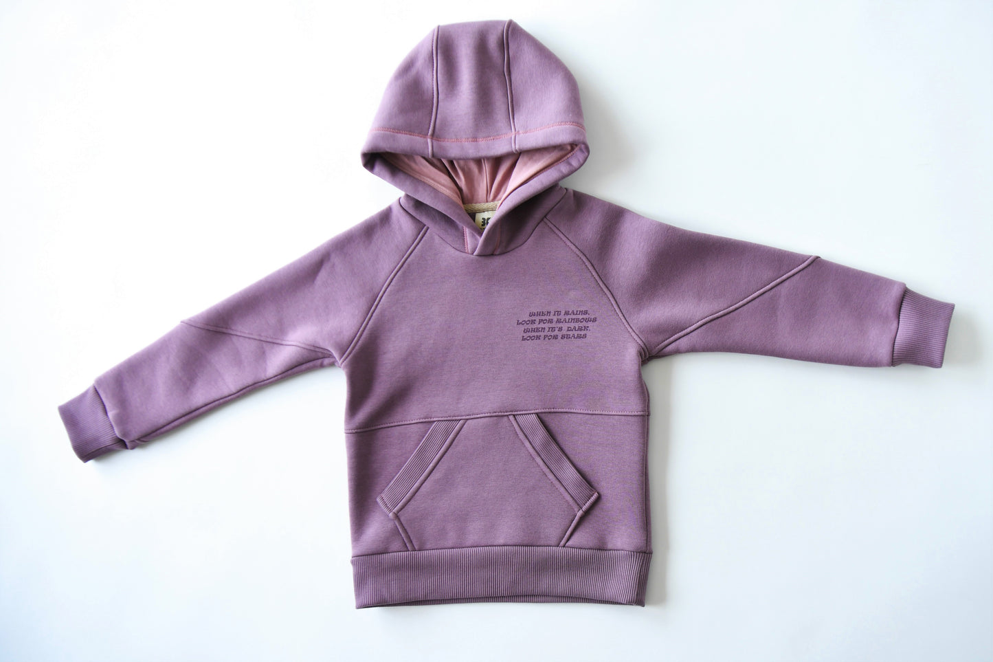 TRENING GROS FLAUSAT CU MESAJ, OLD MAUVE