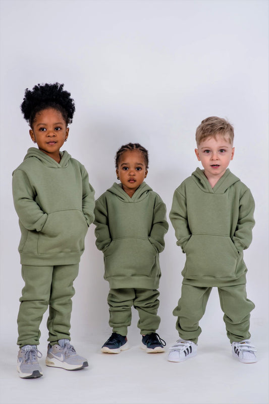 TRENING COPII FLAUSAT OLD GREEN (size 2 - 6)