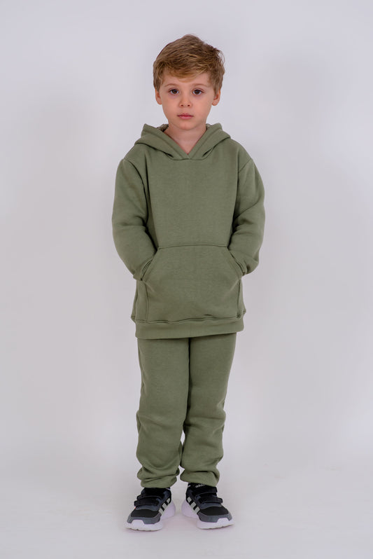 TRENING COPII FLAUSAT OLD GREEN (size 7 - 10)