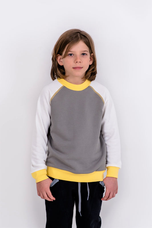 BLUZA TRENING COLOR BLOCK CEMENT
