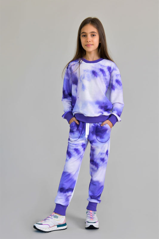 trening gros tie dye mov fete